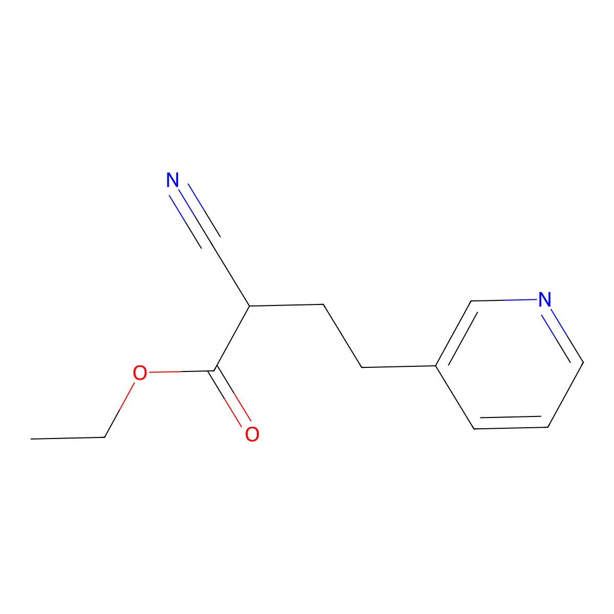 Ethyl 2-cyano-4-(pyridin-3-yl)butanoate molecular structure, CAS 1540848-16-5