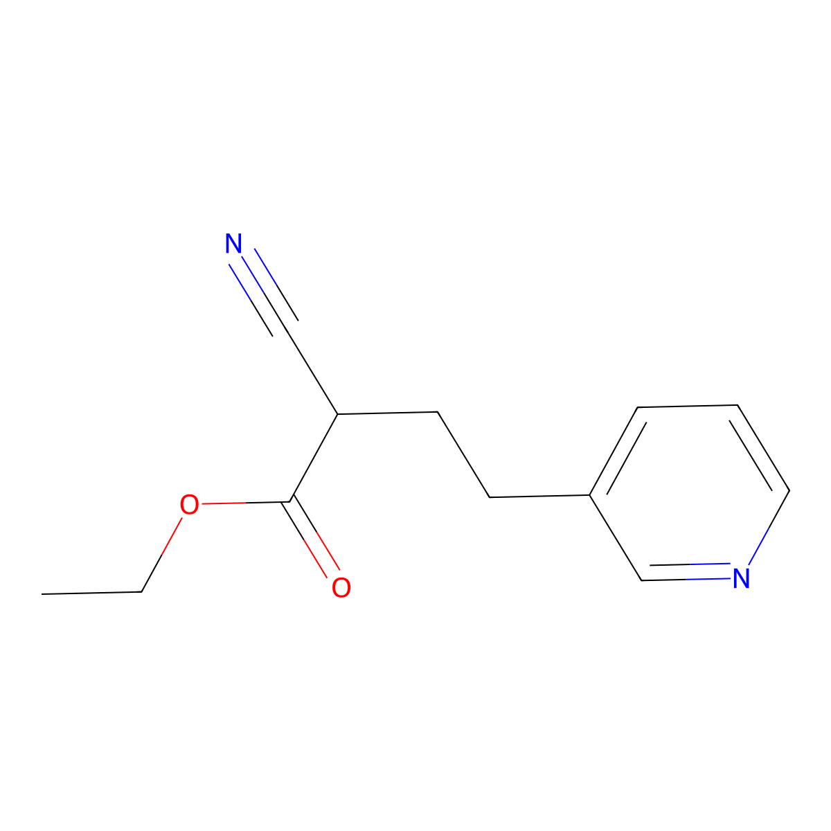 Ethyl 2-cyano-4-(pyridin-3-yl)butanoate molecular structure, CAS 1540848-16-5