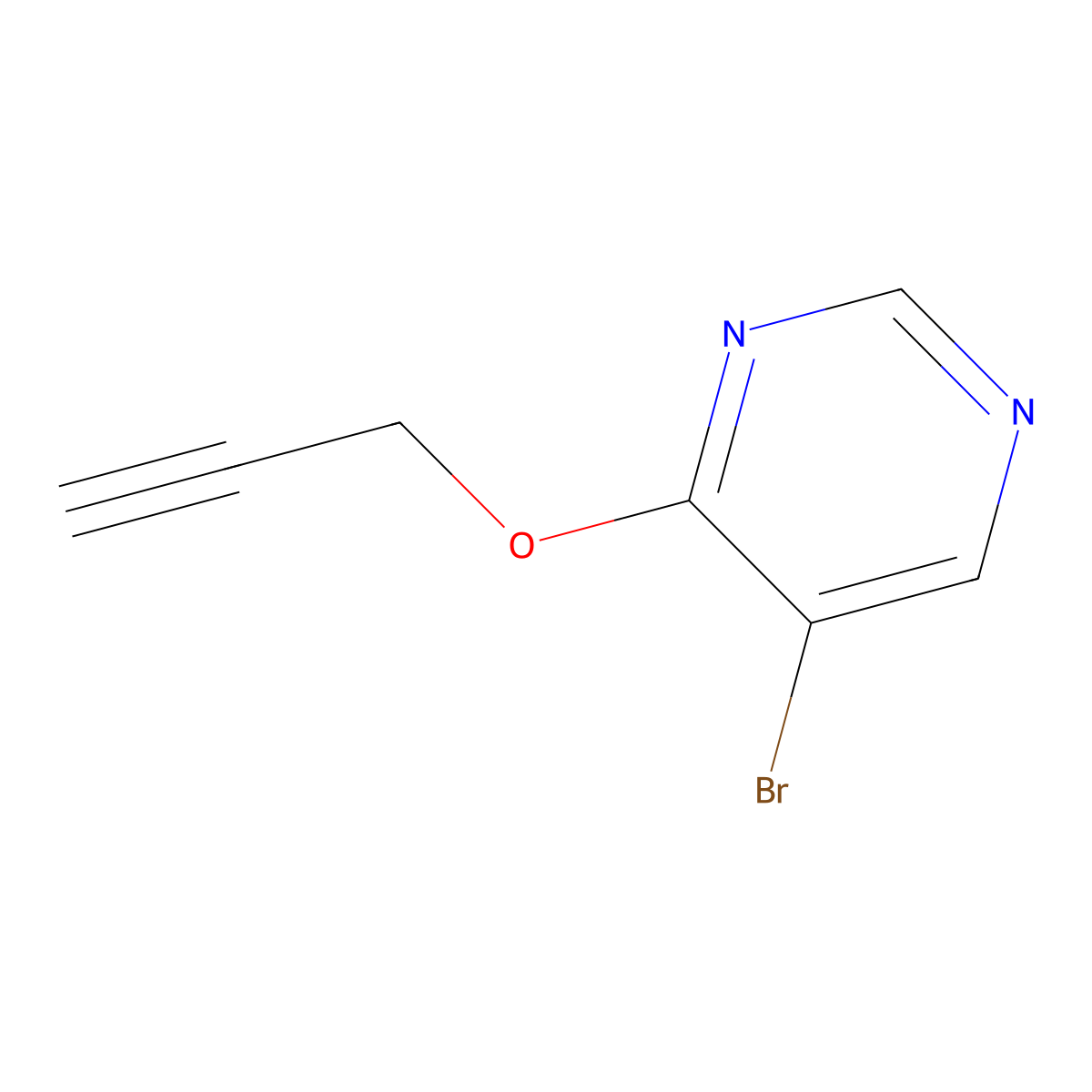 5-Bromo-4-(prop-2-yn-1-yloxy)pyrimidine molecular structure, CAS 1540850-13-2