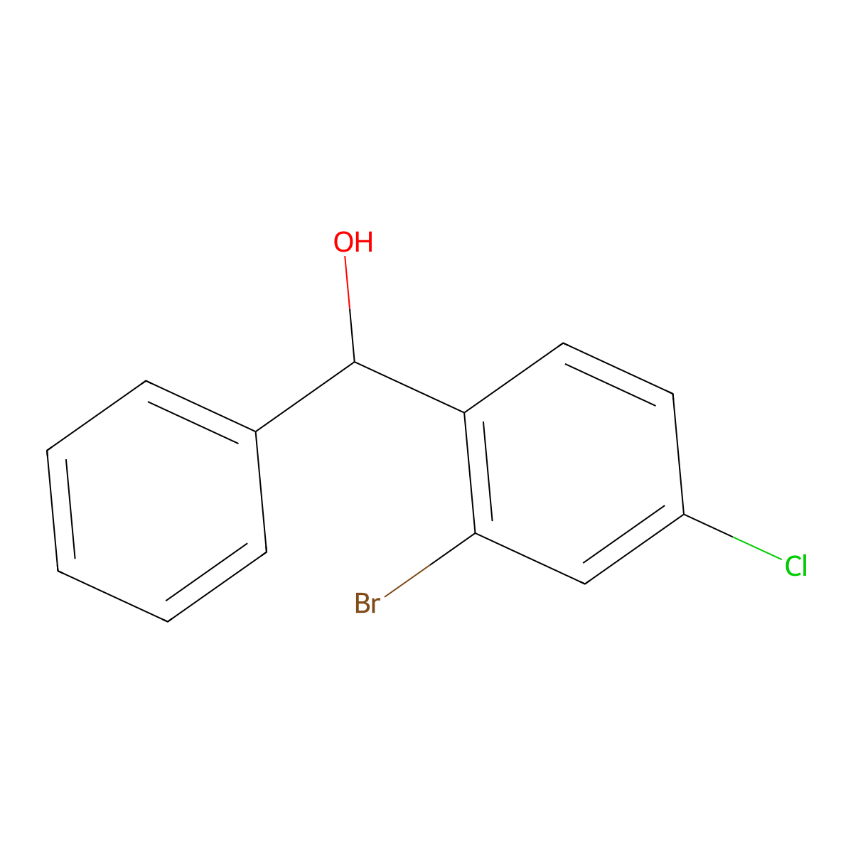 (2-Bromo-4-chlorophenyl)(phenyl)methanol molecular structure, CAS 1540851-79-3