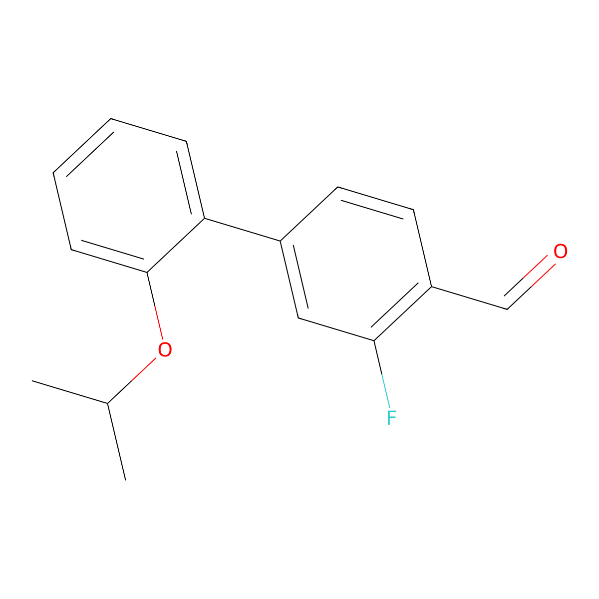 3-Fluoro-2'-(1-methylethoxy)[1,1'-biphenyl]-4-carboxaldehyde molecular structure, CAS 1540861-16-2