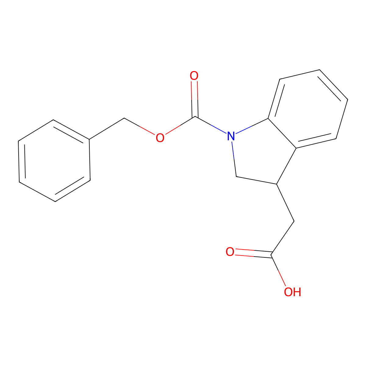 2-{1-[(benzyloxy)carbonyl]-2,3-dihydro-1H-indol-3-yl}acetic acid molecular structure, CAS 1540865-57-3