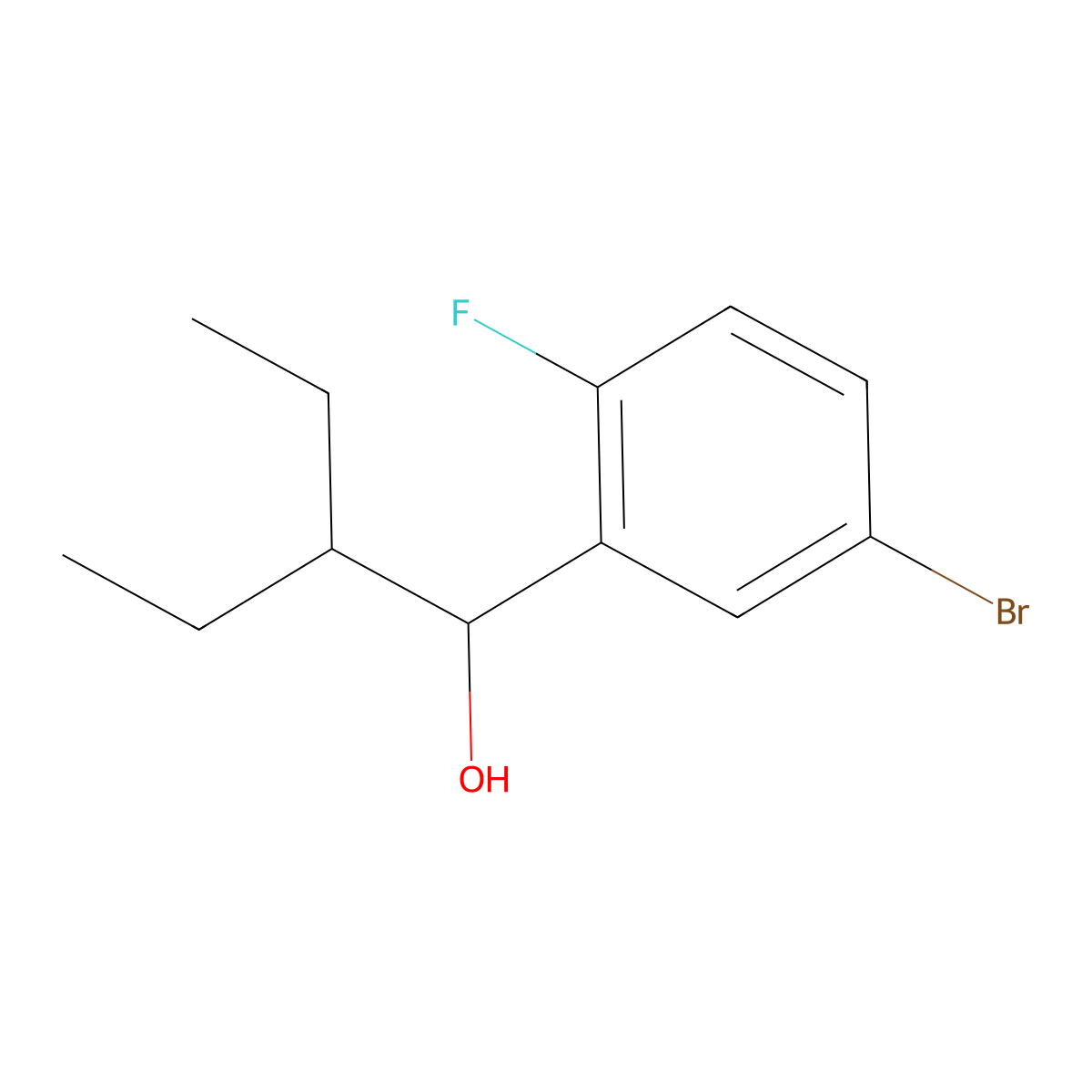 5-Bromo-alpha-(1-ethylpropyl)-2-fluorobenZenemethanol molecular structure, CAS 1540868-45-8
