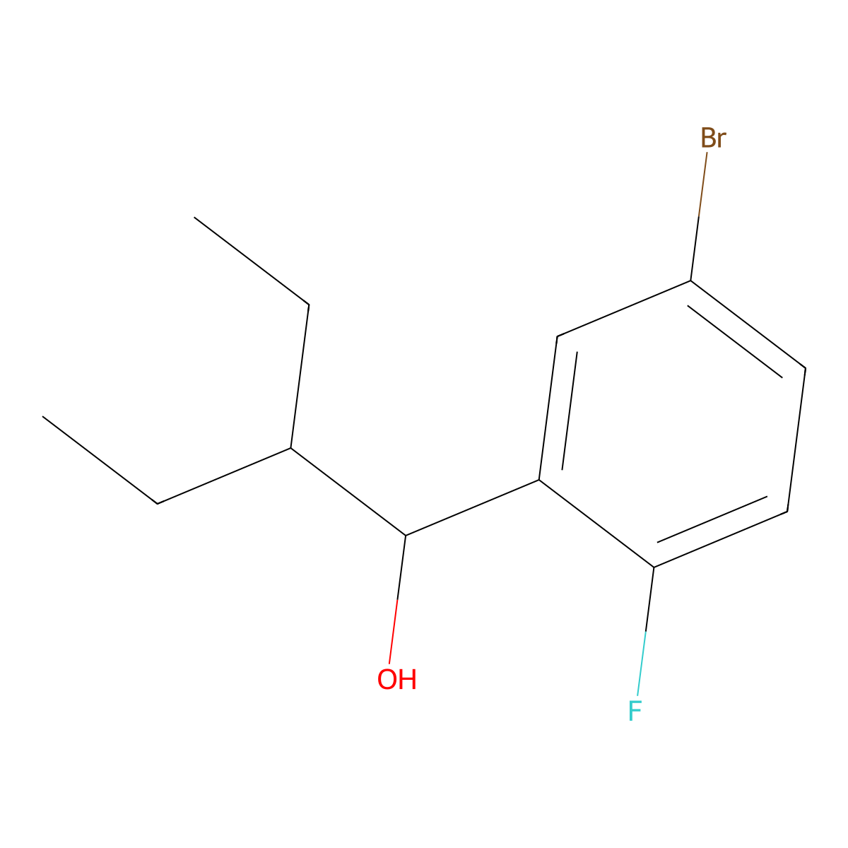 5-Bromo-alpha-(1-ethylpropyl)-2-fluorobenZenemethanol molecular structure, CAS 1540868-45-8