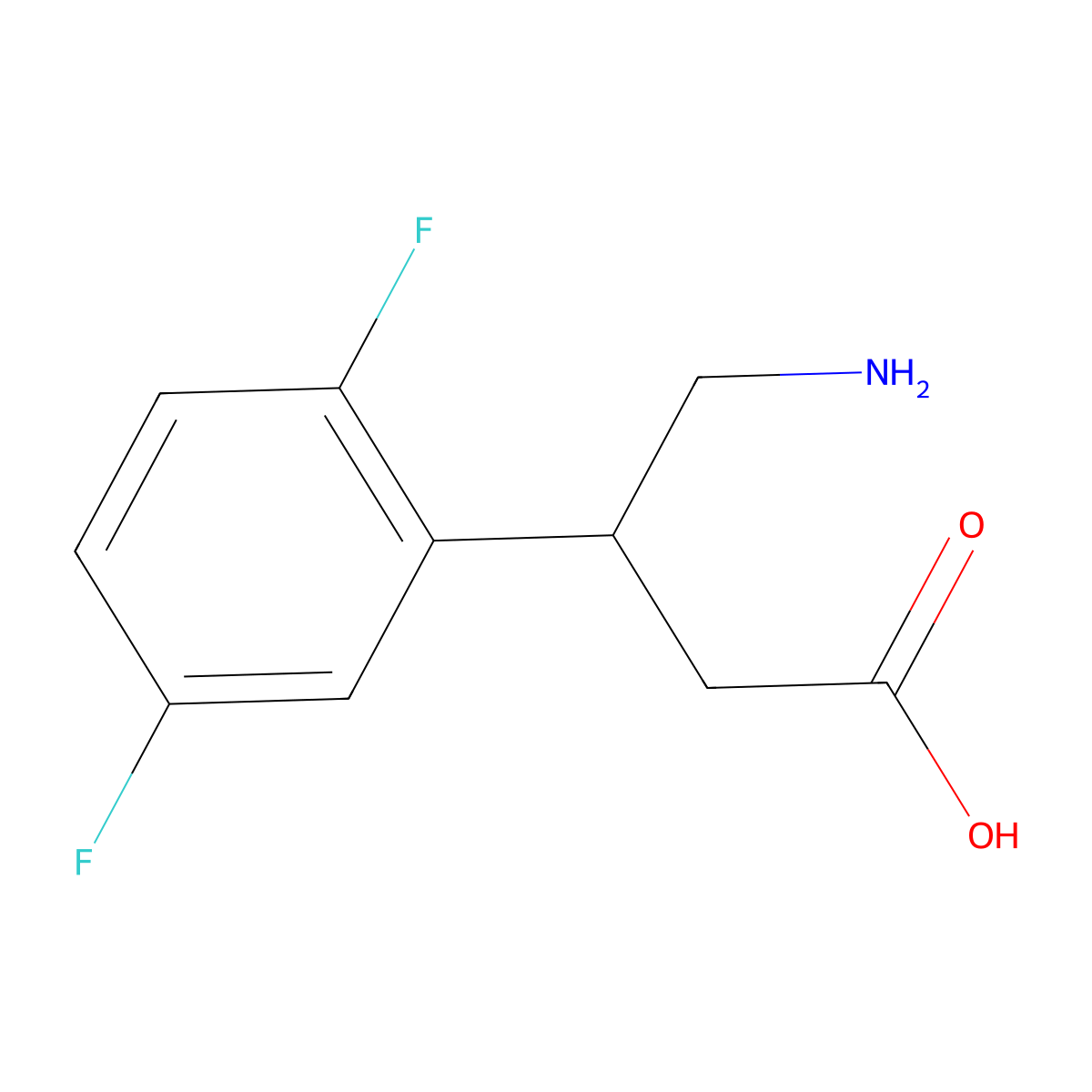 4-Amino-3-(2,5-difluorophenyl)butanoic acid molecular structure, CAS 1540885-50-4