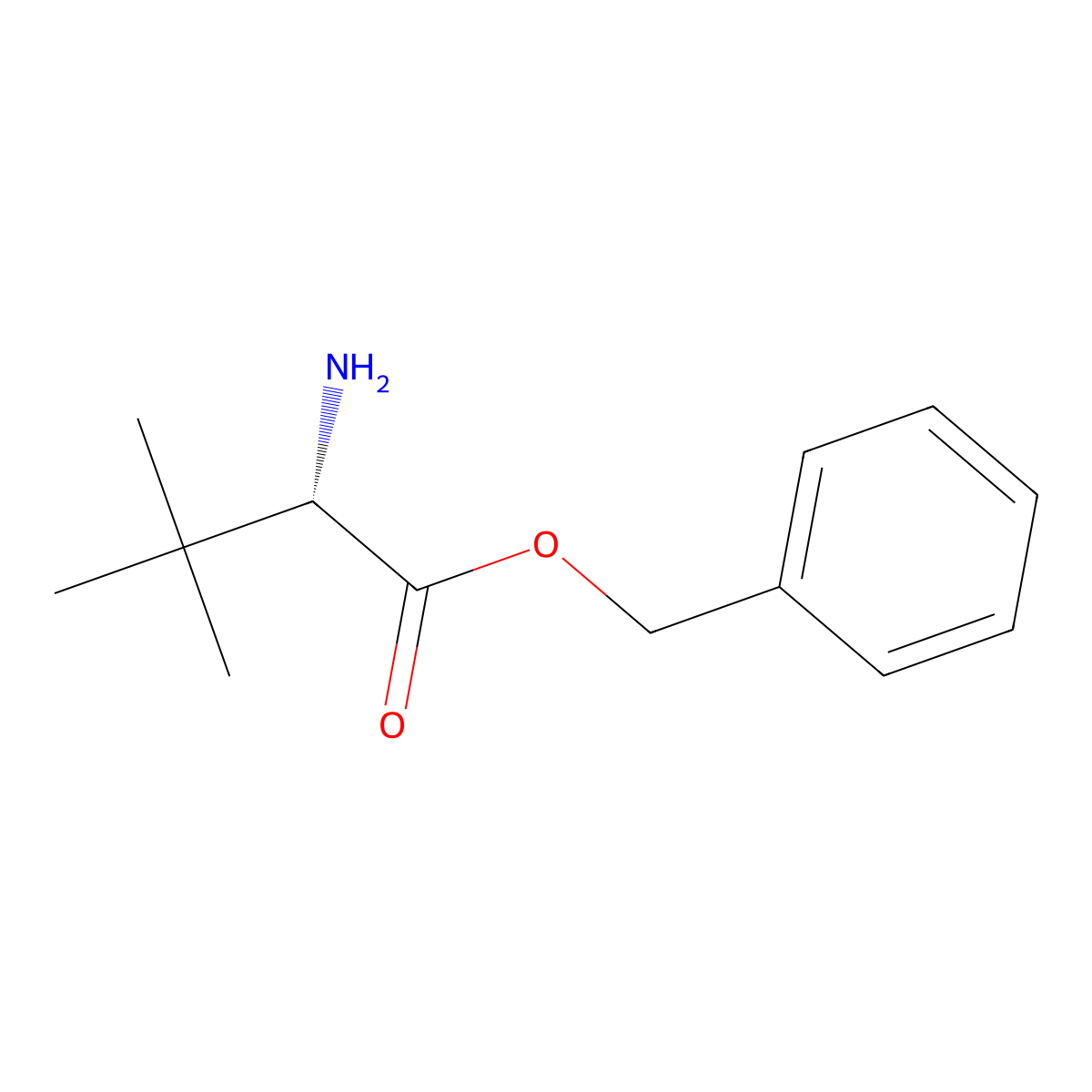 benzyl (2S)-2-amino-3,3-dimethylbutanoate molecular structure, CAS 154092-64-5