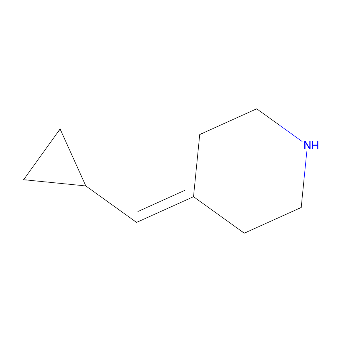 4-(Cyclopropylmethylidene)piperidine molecular structure, CAS 1540927-14-7