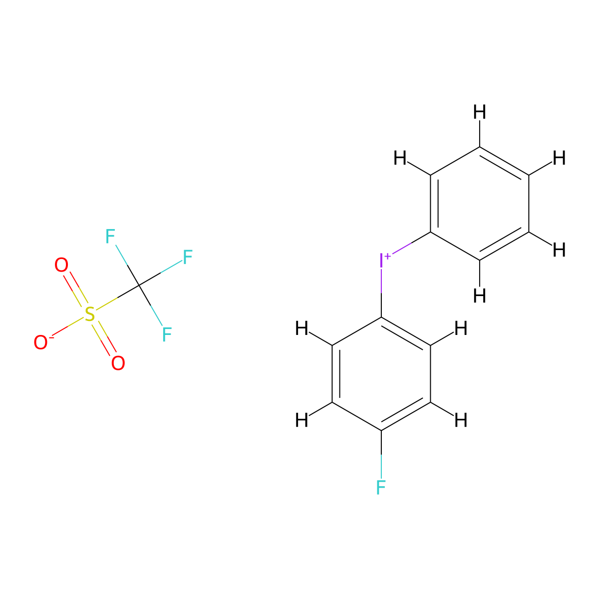 (4-Fluorophenyl)(phenyl)iodonium triflate molecular structure, CAS 154093-56-8