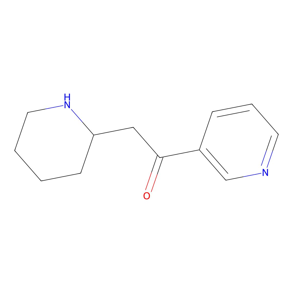 2-(Piperidin-2-YL)-1-(pyridin-3-YL)ethan-1-one molecular structure, CAS 1540938-15-5