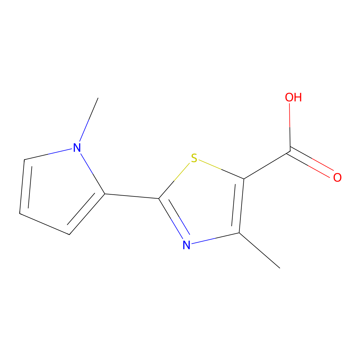 4-methyl-2-(1-methyl-1H-pyrrol-2-yl)thiazole-5-carboxylic acid molecular structure, CAS 1540939-62-5