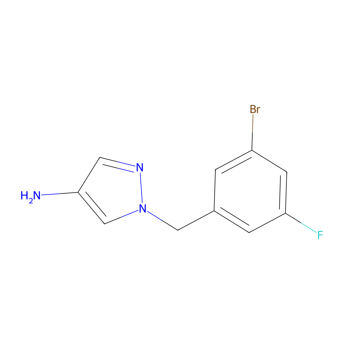 1-(3-Bromo-5-fluorobenzyl)-1h-pyrazol-4-amine molecular structure, CAS 1540945-53-6