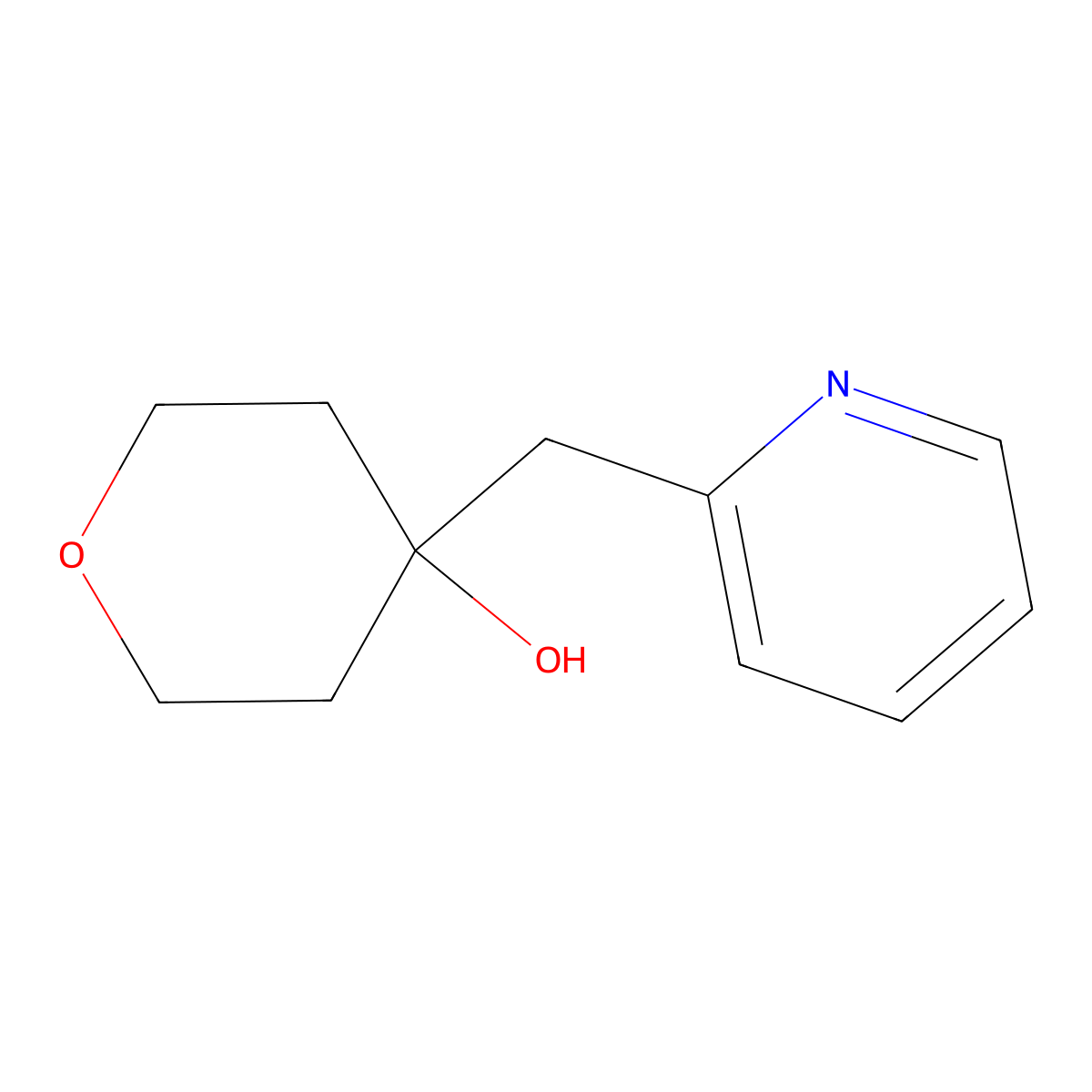 4-(Pyridin-2-ylmethyl)oxan-4-ol molecular structure, CAS 1540950-86-4