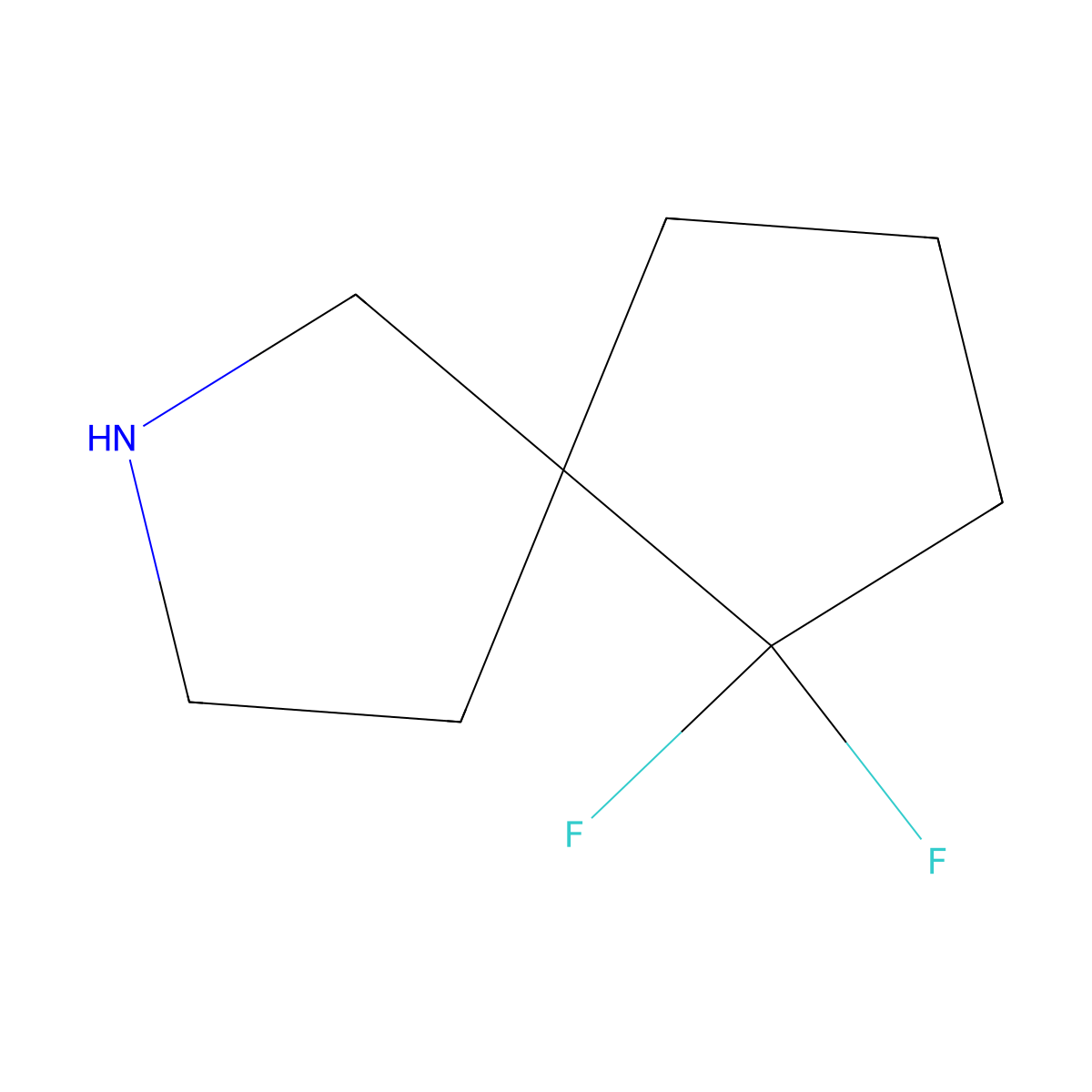 6,6-Difluoro-2-azaspiro[4.4]nonane molecular structure, CAS 1540951-39-0
