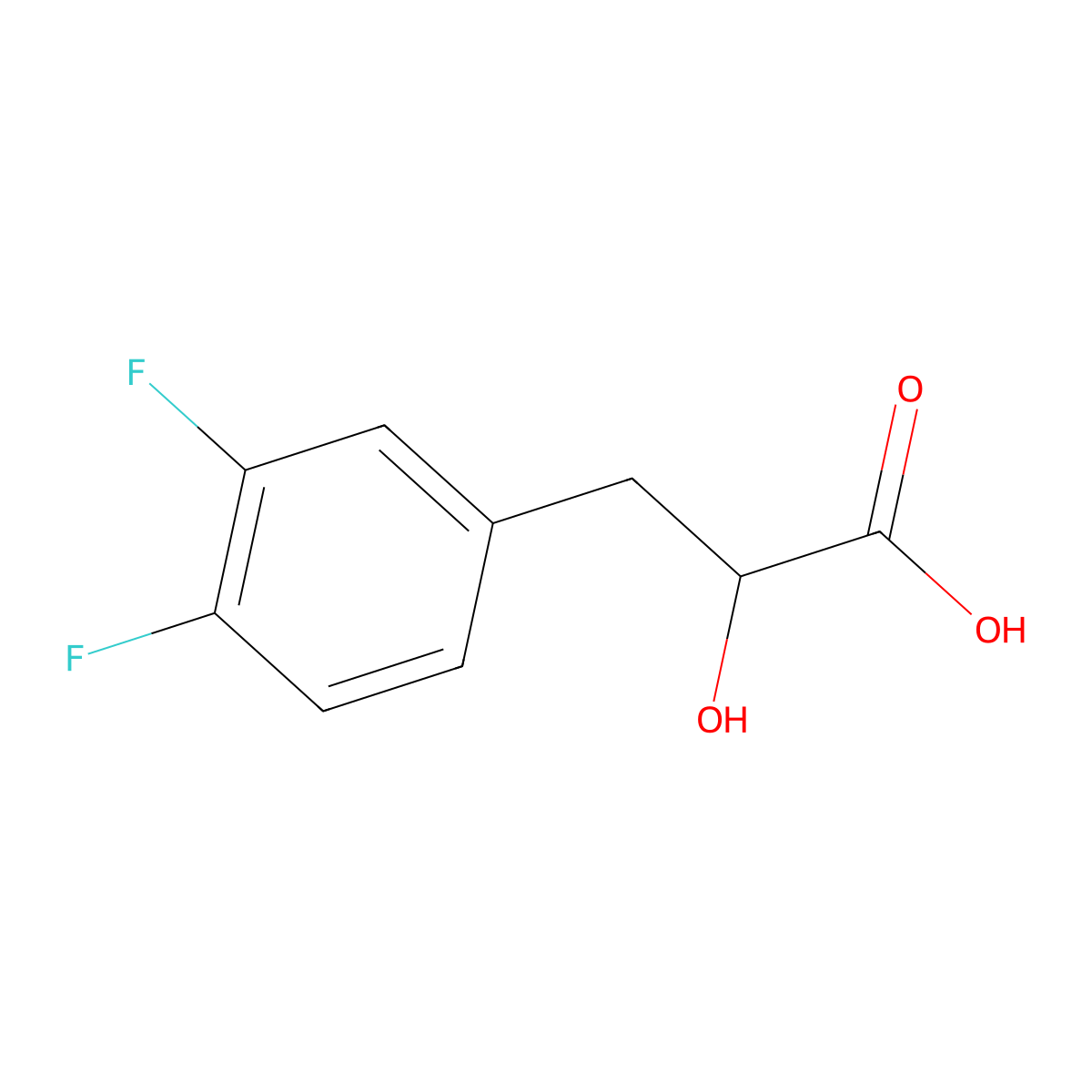 3-(3,4-Difluorophenyl)-2-hydroxypropanoic acid molecular structure, CAS 1540968-65-7