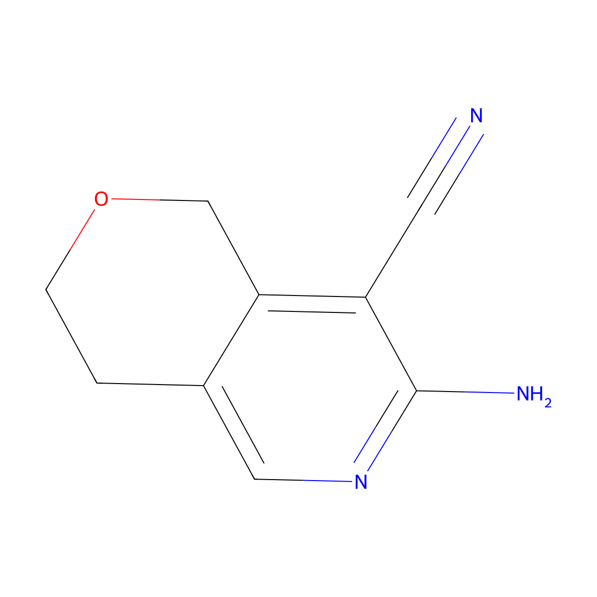 7-amino-1H,3H,4H-pyrano[4,3-c]pyridine-8-carbonitrile molecular structure, CAS 1540969-80-9