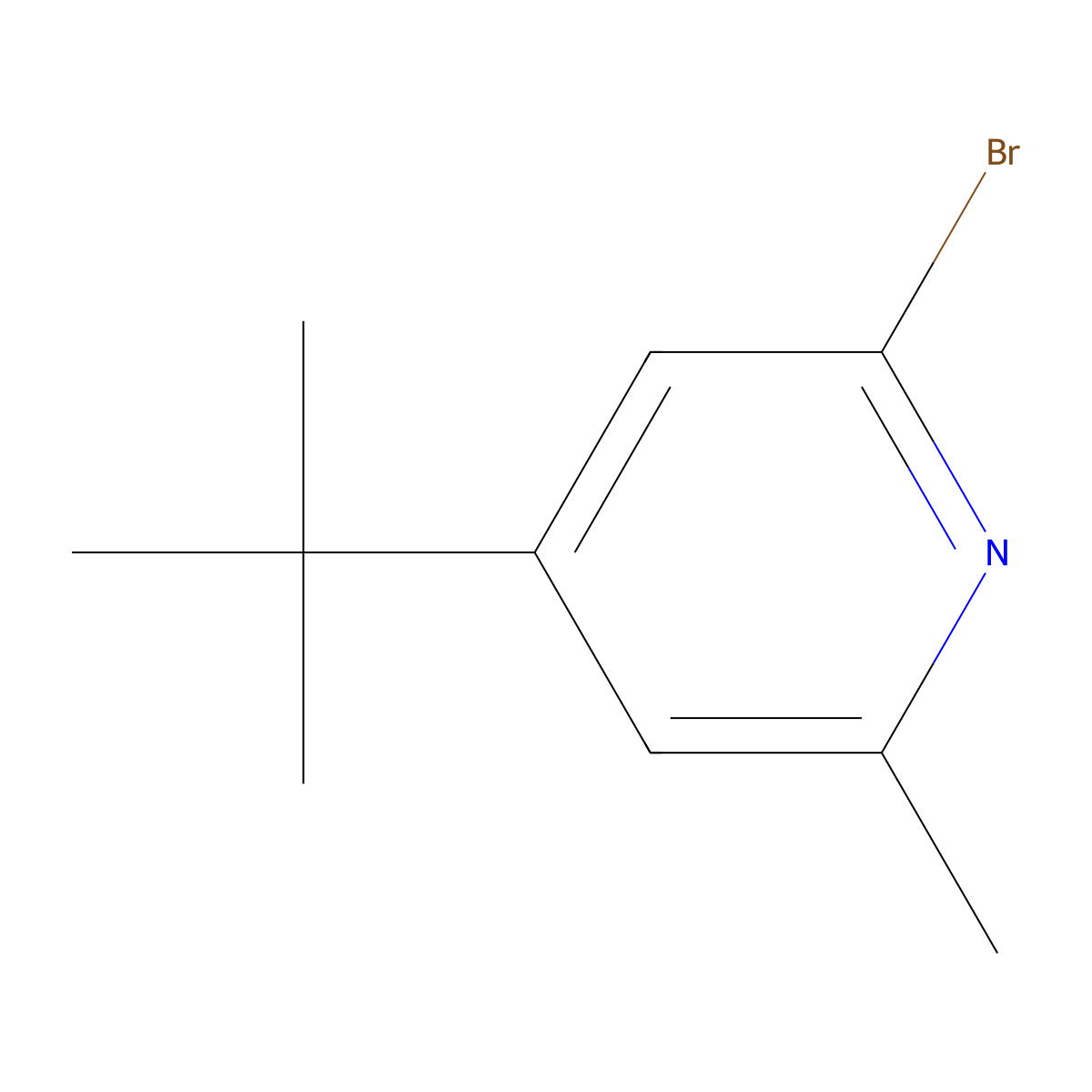 2-Bromo-4-(tert-butyl)-6-methylpyridine molecular structure, CAS 1540976-39-3
