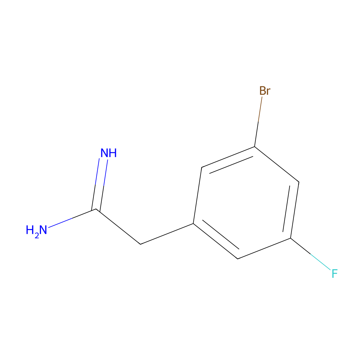 2-(3-Bromo-5-fluorophenyl)acetimidamide molecular structure, CAS 1540986-04-6
