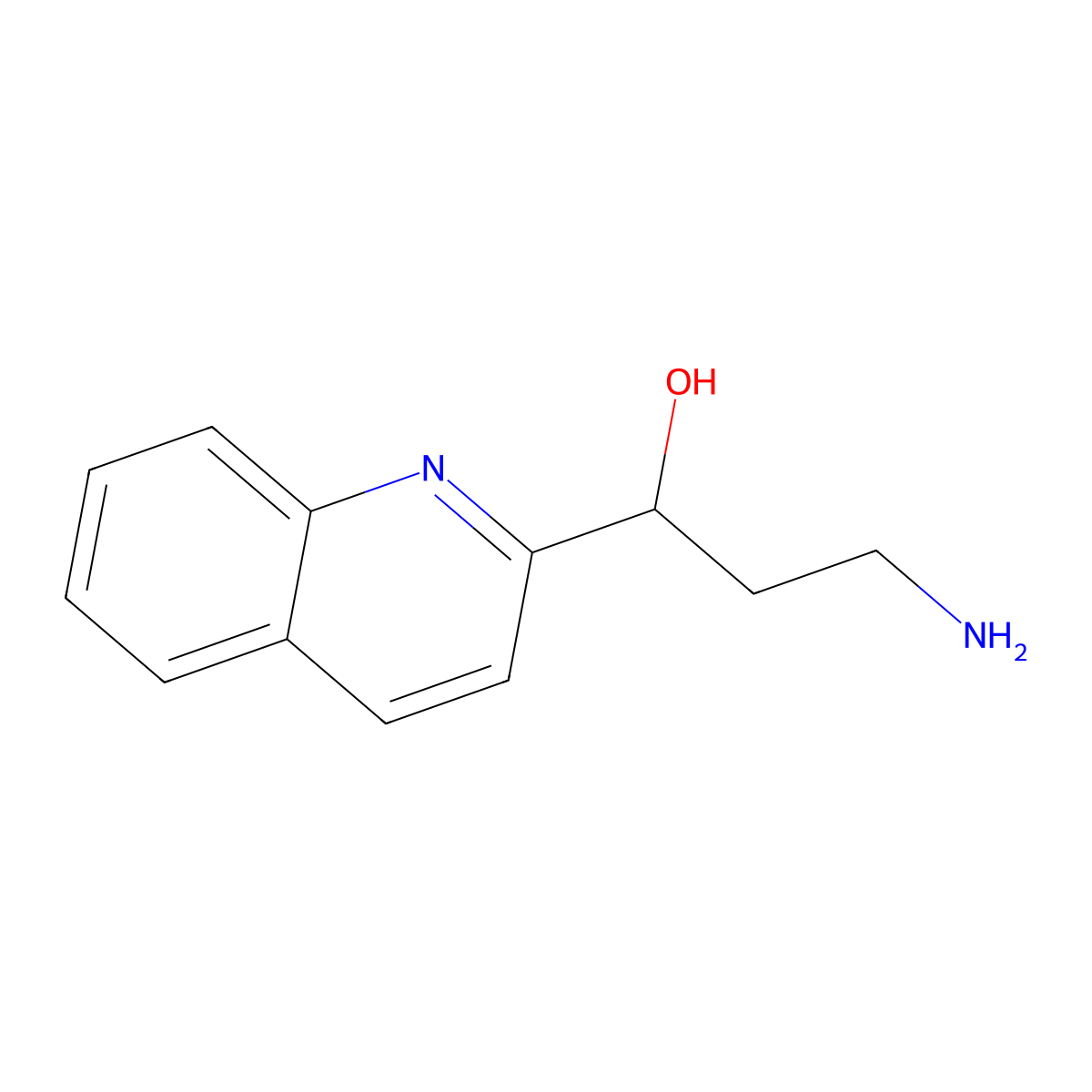3-Amino-1-(quinolin-2-yl)propan-1-ol molecular structure, CAS 1540990-62-2
