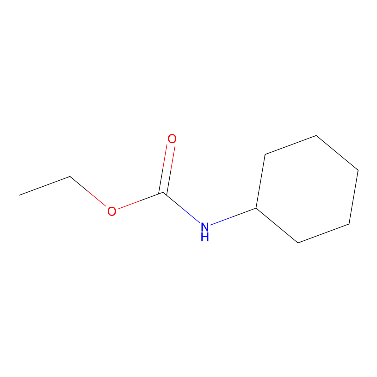 Carbamic acid, N-cyclohexyl-, ethyl ester molecular structure, CAS 1541-19-1