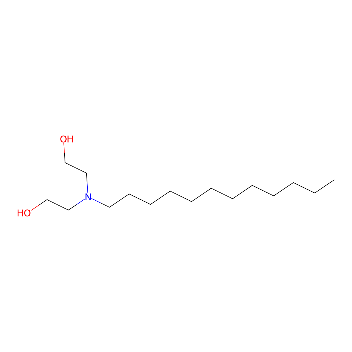 Lauryldiethanolamine molecular structure, CAS 1541-67-9
