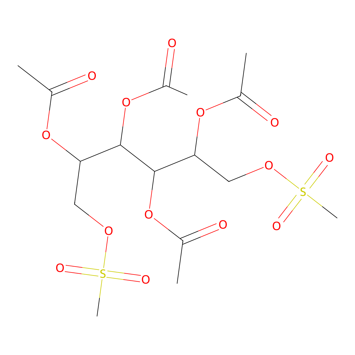 2,3,4,5-Tetra-O-acetyl-1,6-di-O-(methanesulfonyl)hexitol molecular structure, CAS 15410-48-7