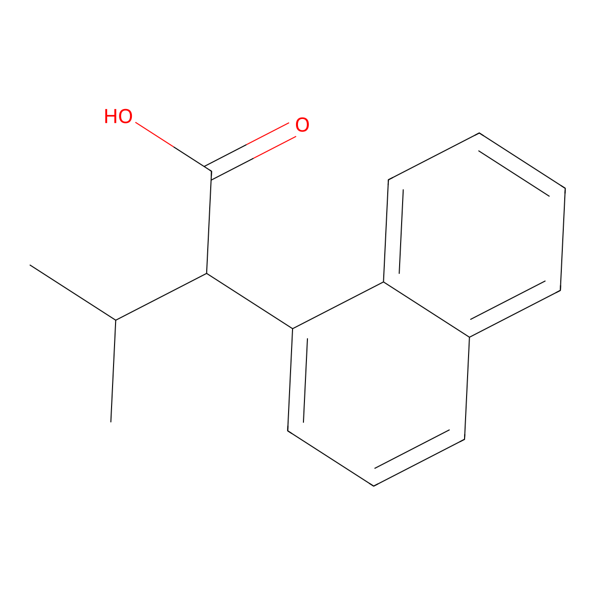 3-Methyl-2-(naphthalen-1-YL)butanoic acid molecular structure, CAS 15410-69-2