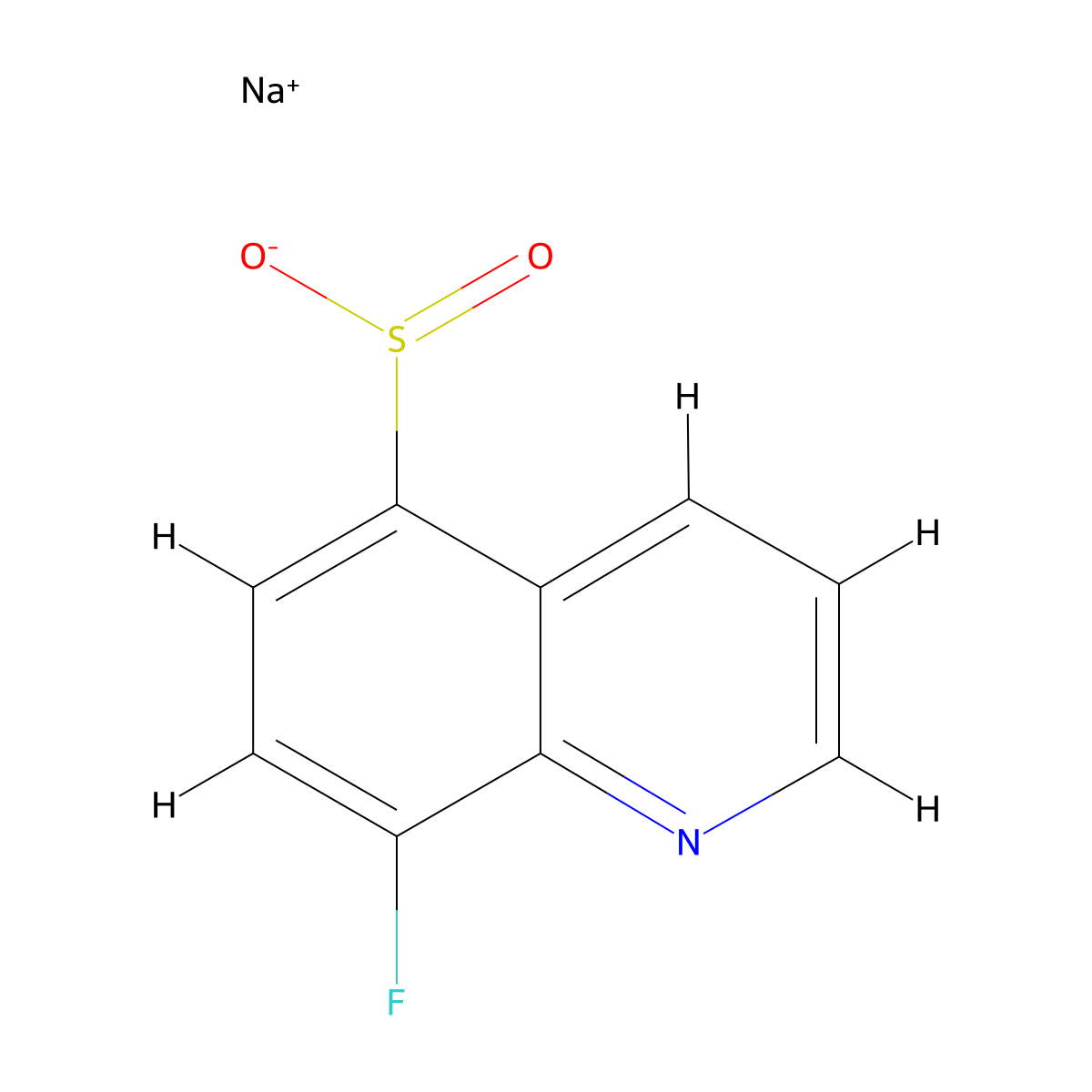 Sodium 8-fluoroquinoline-5-sulfinate molecular structure, CAS 1541001-12-0