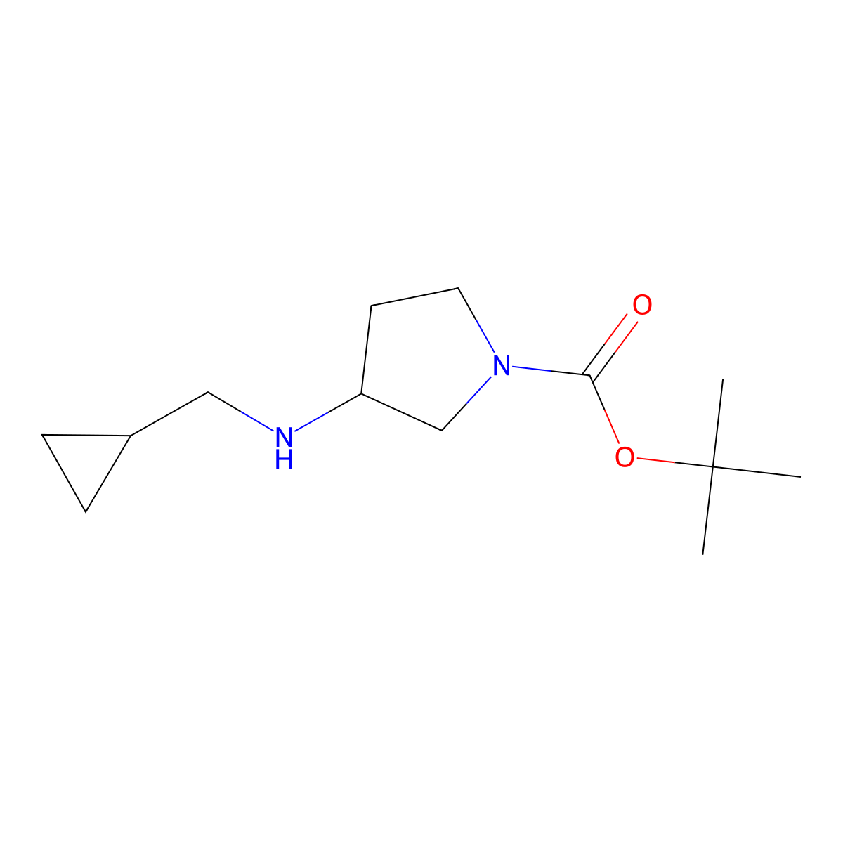 Tert-butyl 3-[(cyclopropylmethyl)amino]pyrrolidine-1-carboxylate molecular structure, CAS 1541004-75-4