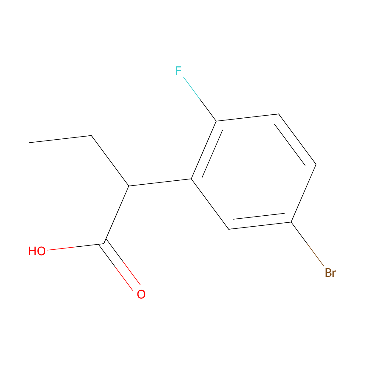 2-(5-Bromo-2-fluorophenyl)butanoic acid molecular structure, CAS 1541006-77-2