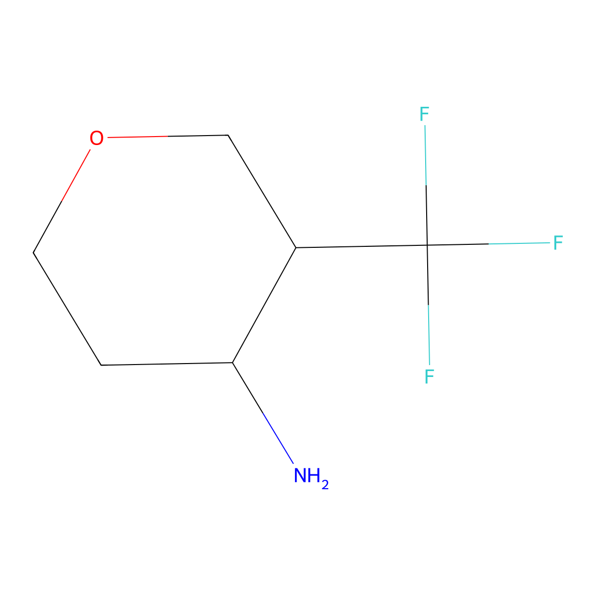 3-(Trifluoromethyl)oxan-4-amine molecular structure, CAS 1541020-94-3