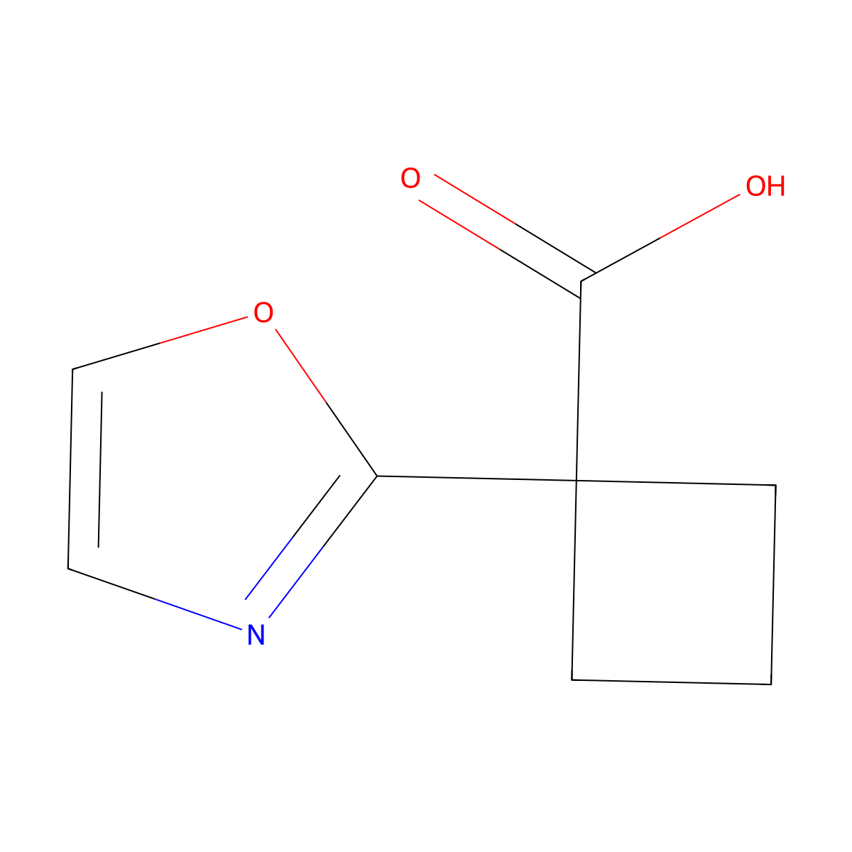 1-(1,3-Oxazol-2-yl)cyclobutane-1-carboxylic acid molecular structure, CAS 1541023-18-0