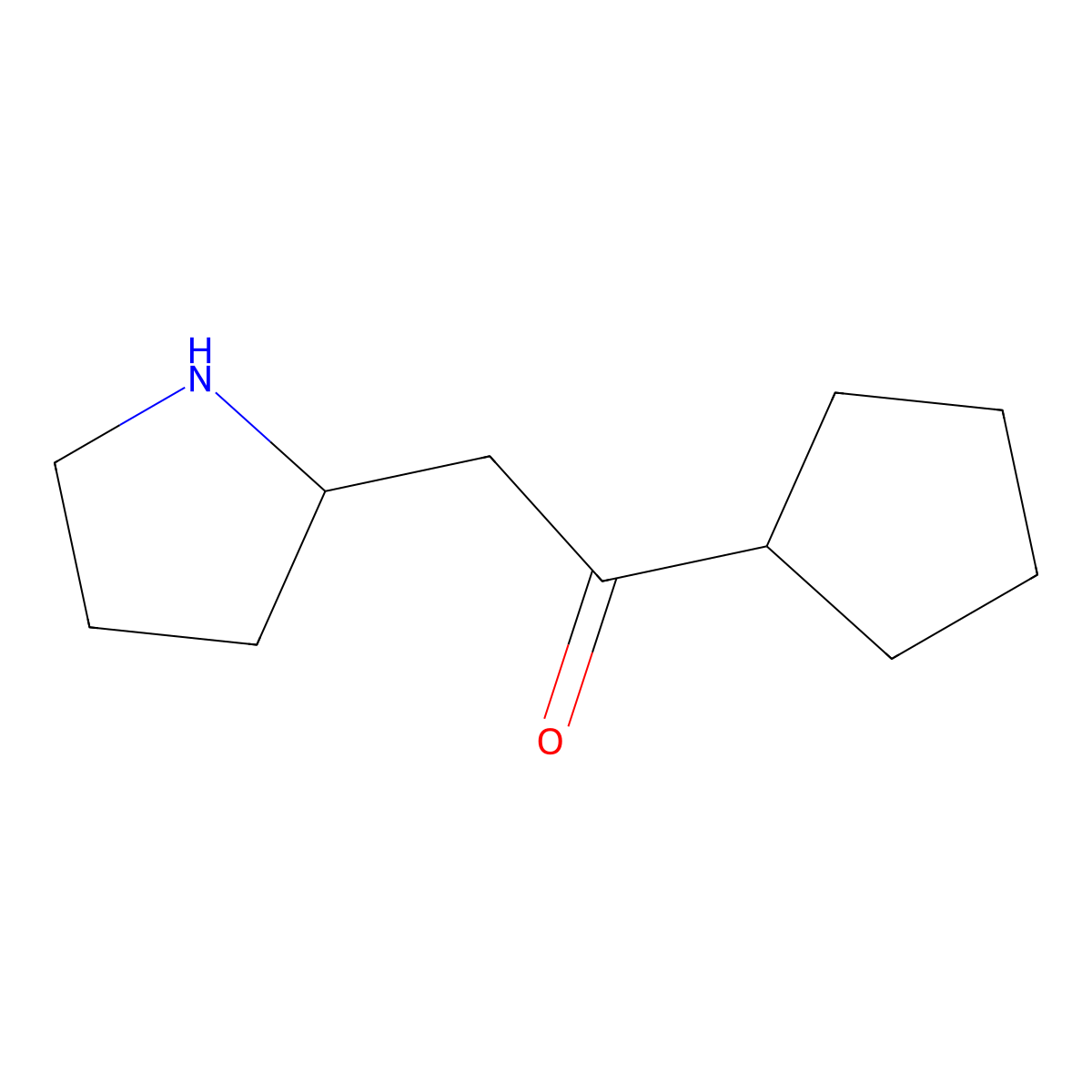 1-Cyclopentyl-2-(pyrrolidin-2-YL)ethan-1-one molecular structure, CAS 1541036-15-0