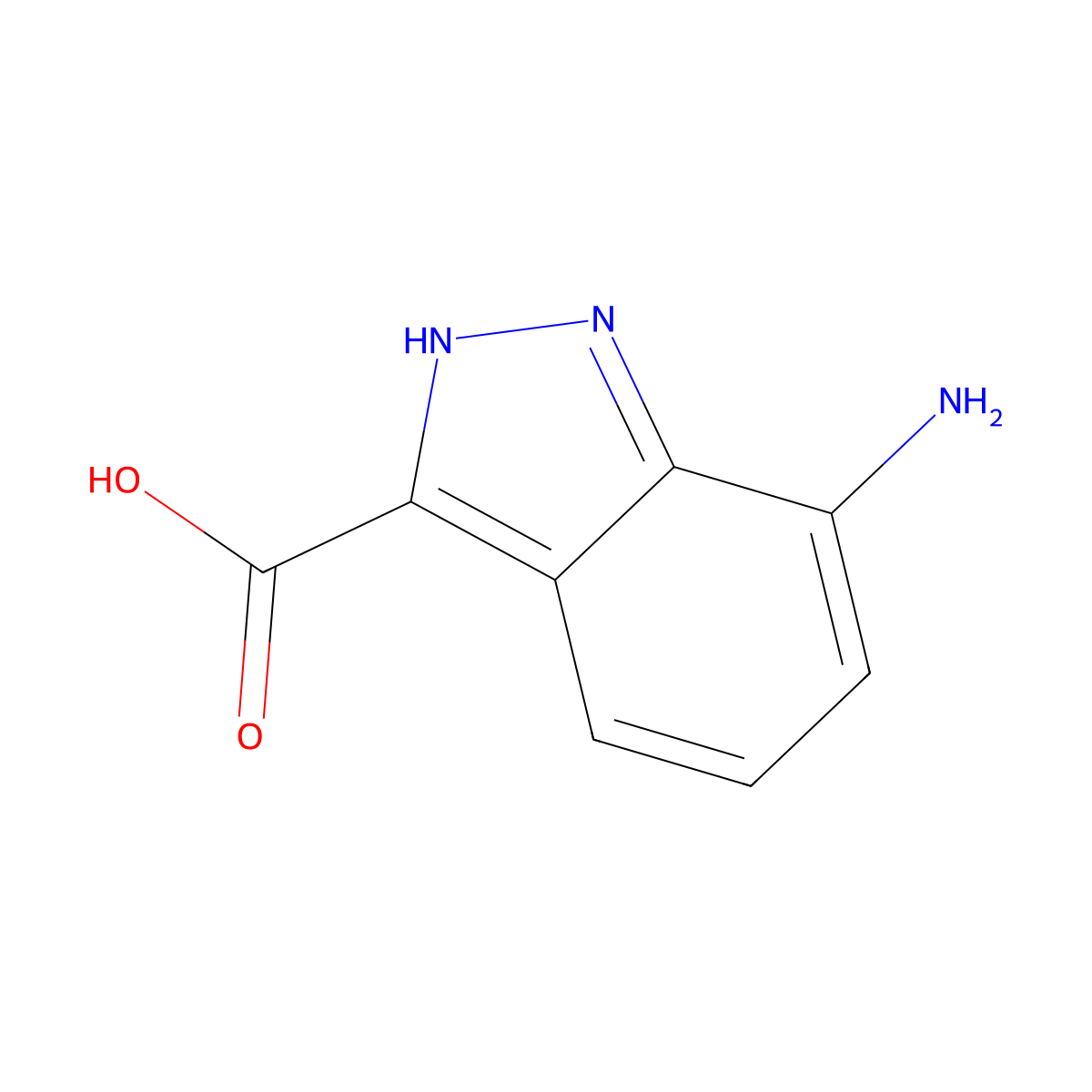 7-amino-1H-indazole-3-carboxylic acid molecular structure, CAS 1541045-93-5