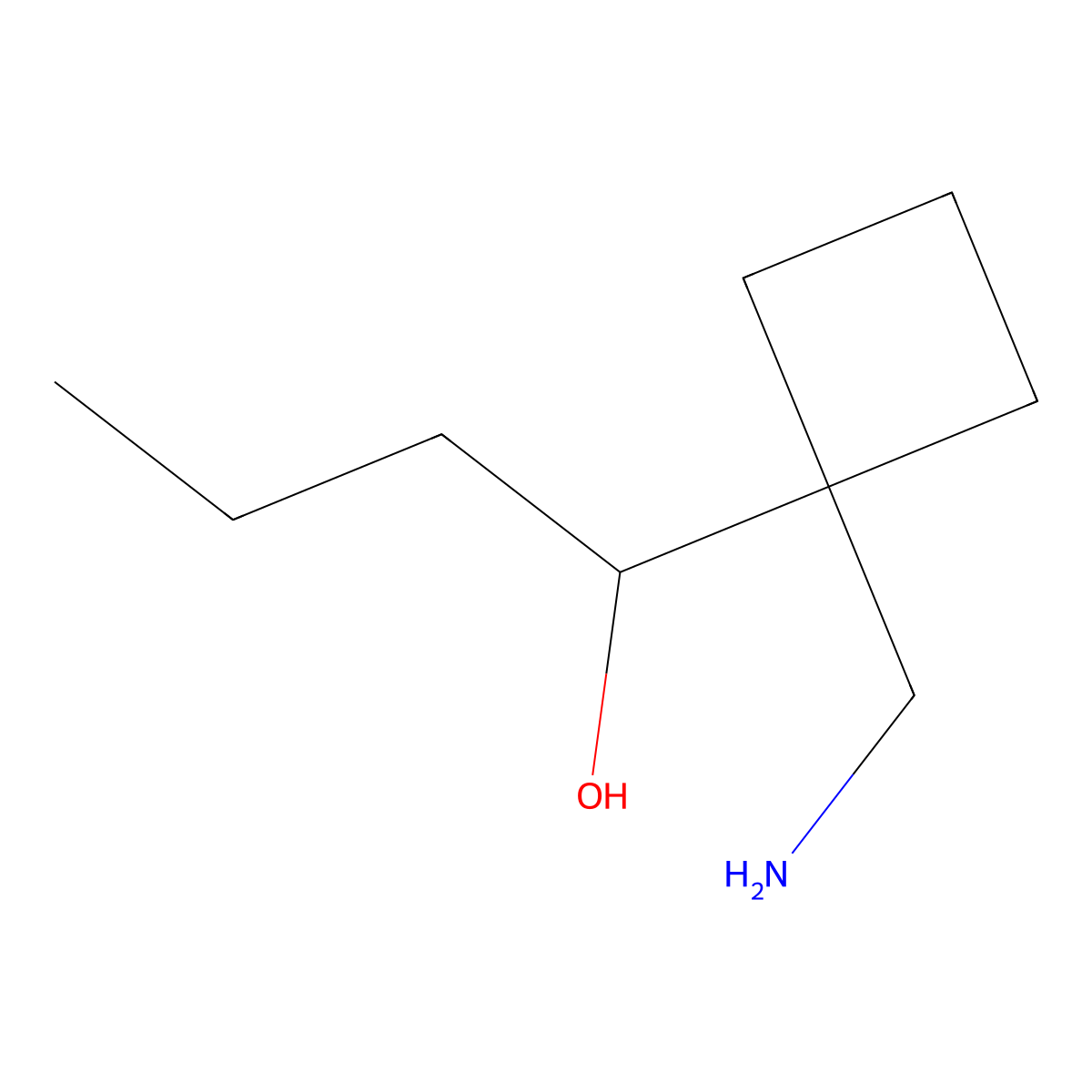 1-[1-(Aminomethyl)cyclobutyl]butan-1-ol molecular structure, CAS 1541054-56-1