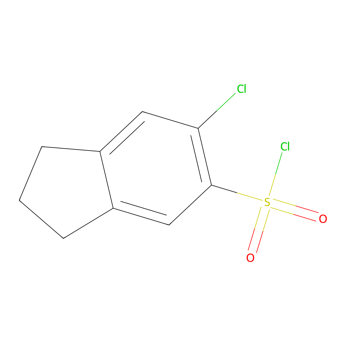 6-Chloro-2,3-dihydro-1H-indene-5-sulfonyl chloride molecular structure, CAS 1541069-38-8