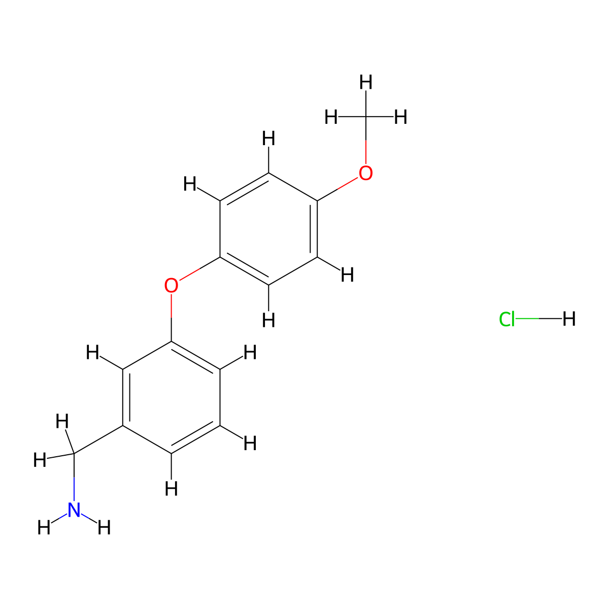 3-(4-Methoxyphenoxy)benzylamine hydrochloride molecular structure, CAS 154108-33-5