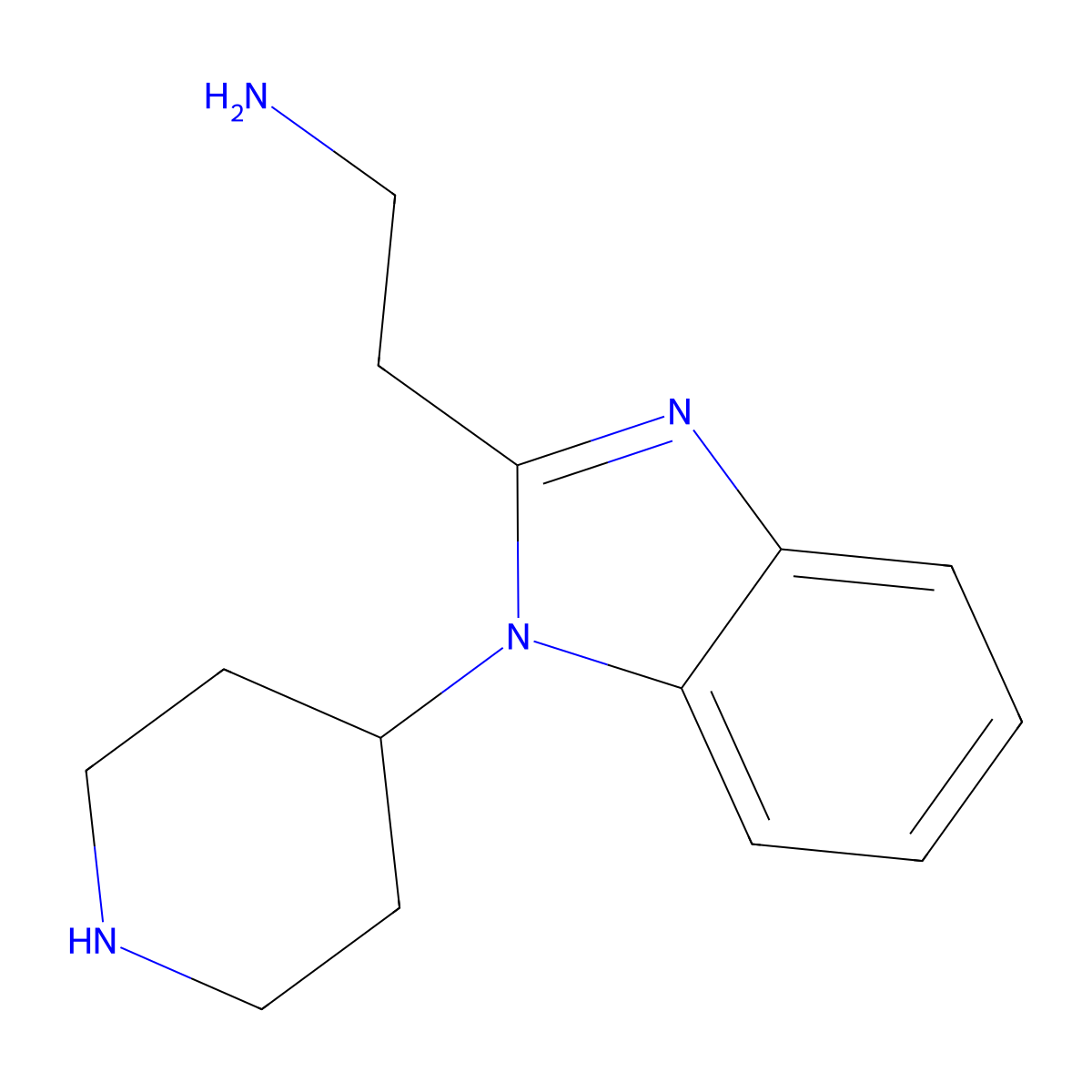 2-[1-(piperidin-4-yl)-1H-1,3-benzodiazol-2-yl]ethan-1-amine molecular structure, CAS 1541080-35-6