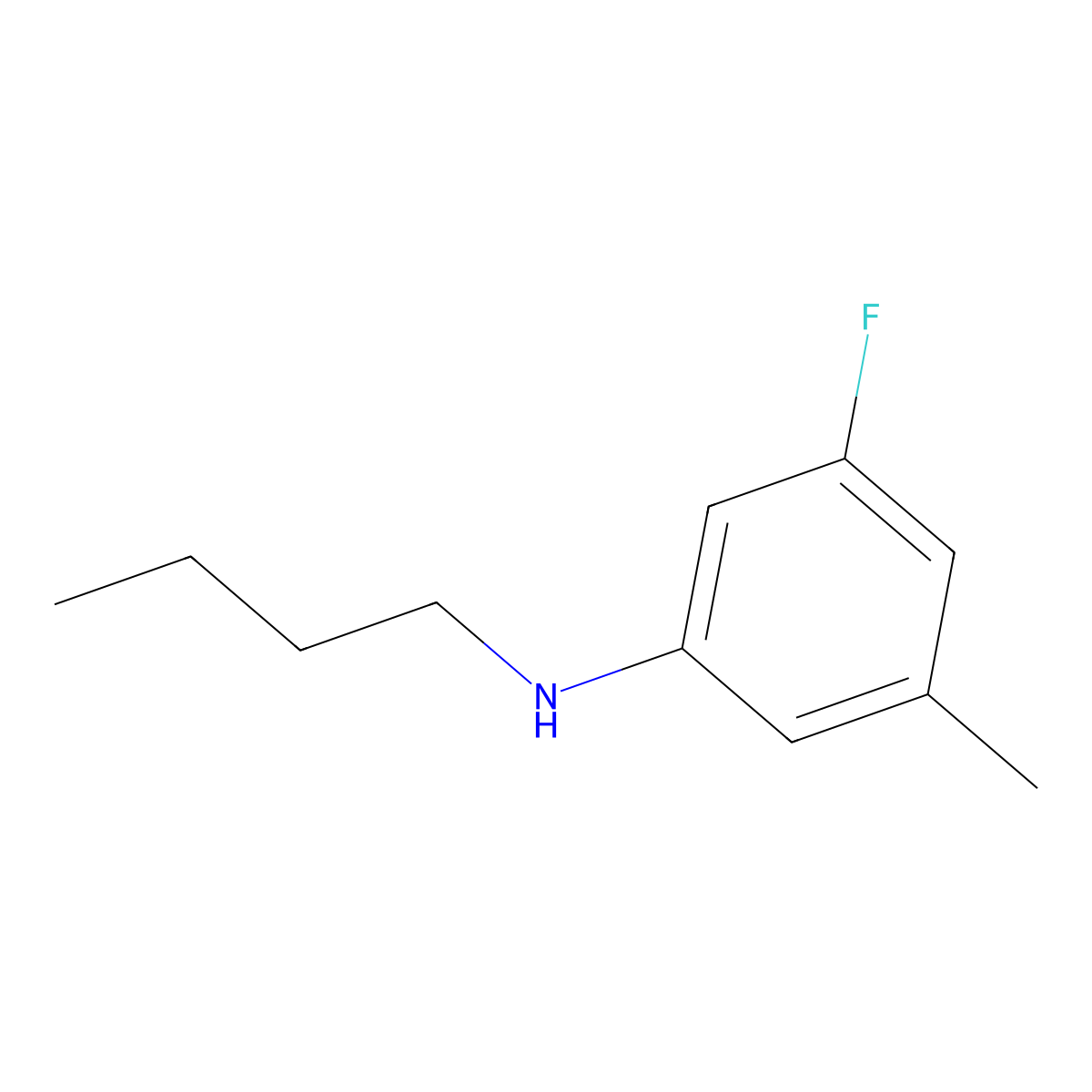 N-butyl-3-fluoro-5-methylaniline molecular structure, CAS 1541080-89-0