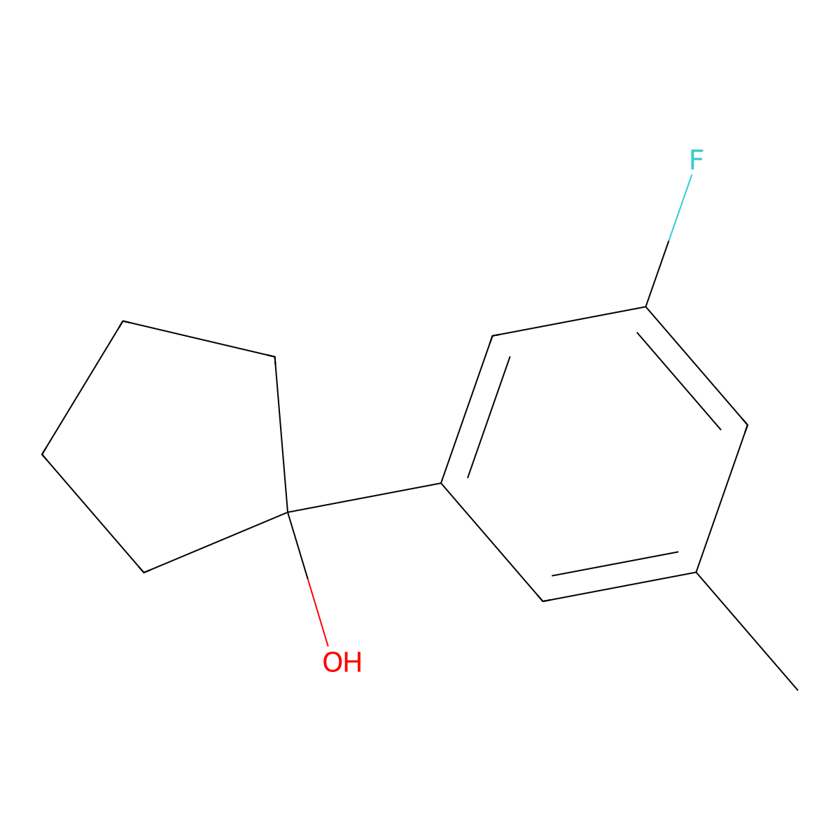1-(3-Fluoro-5-methylphenyl)cyclopentanol molecular structure, CAS 1541082-38-5