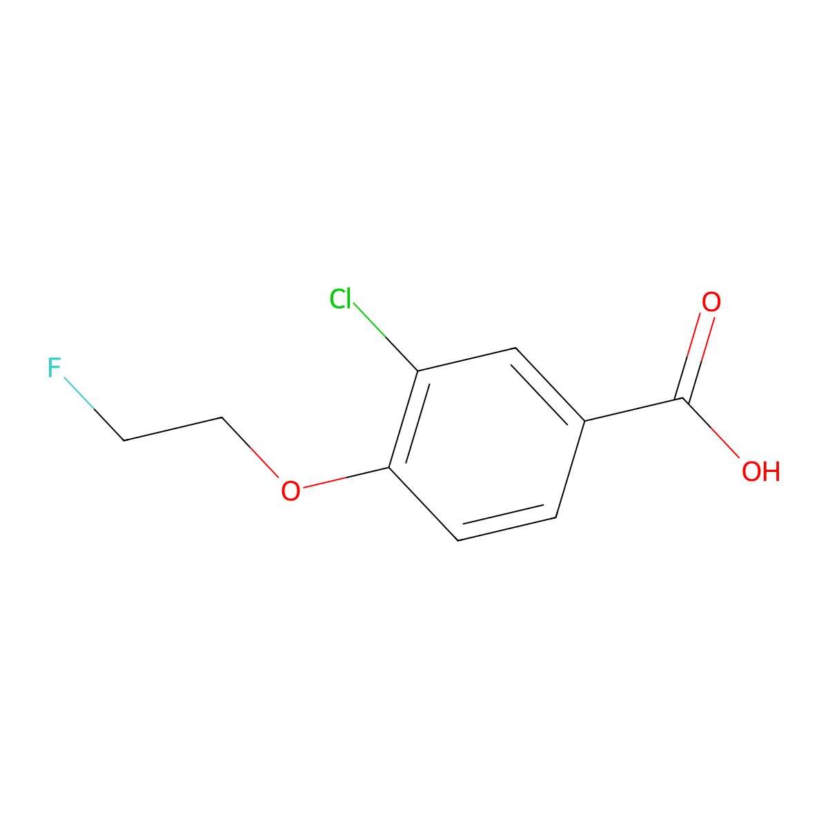 3-Chloro-4-(2-fluoroethoxy)benzoic acid molecular structure, CAS 1541083-64-0