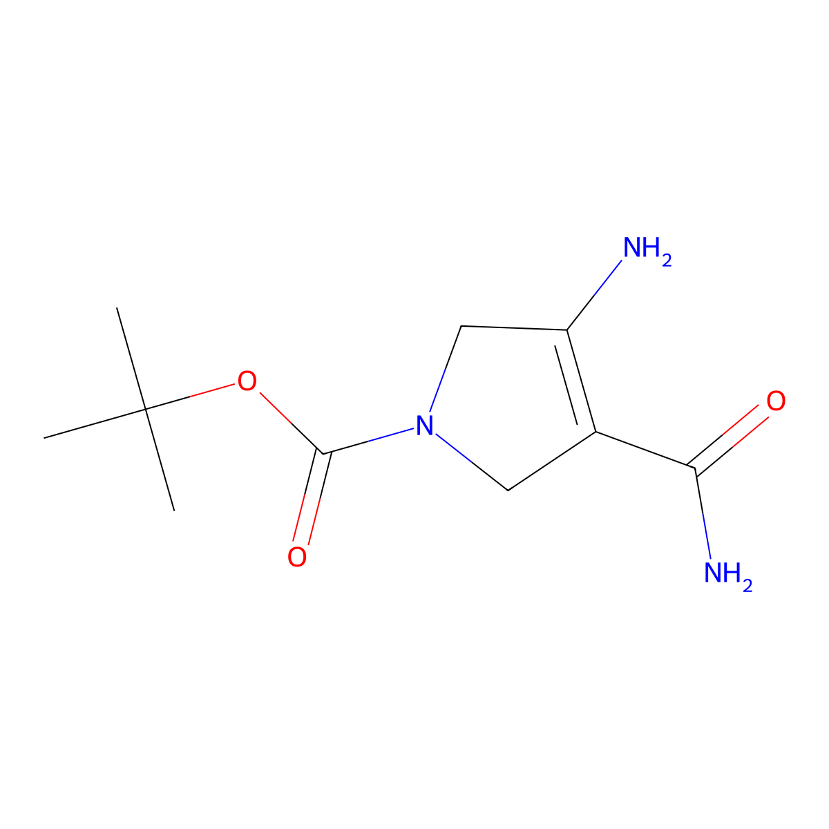 tert-butyl 3-amino-4-carbamoyl-2,5-dihydro-1H-pyrrole-1-carboxylate molecular structure, CAS 1541087-39-1