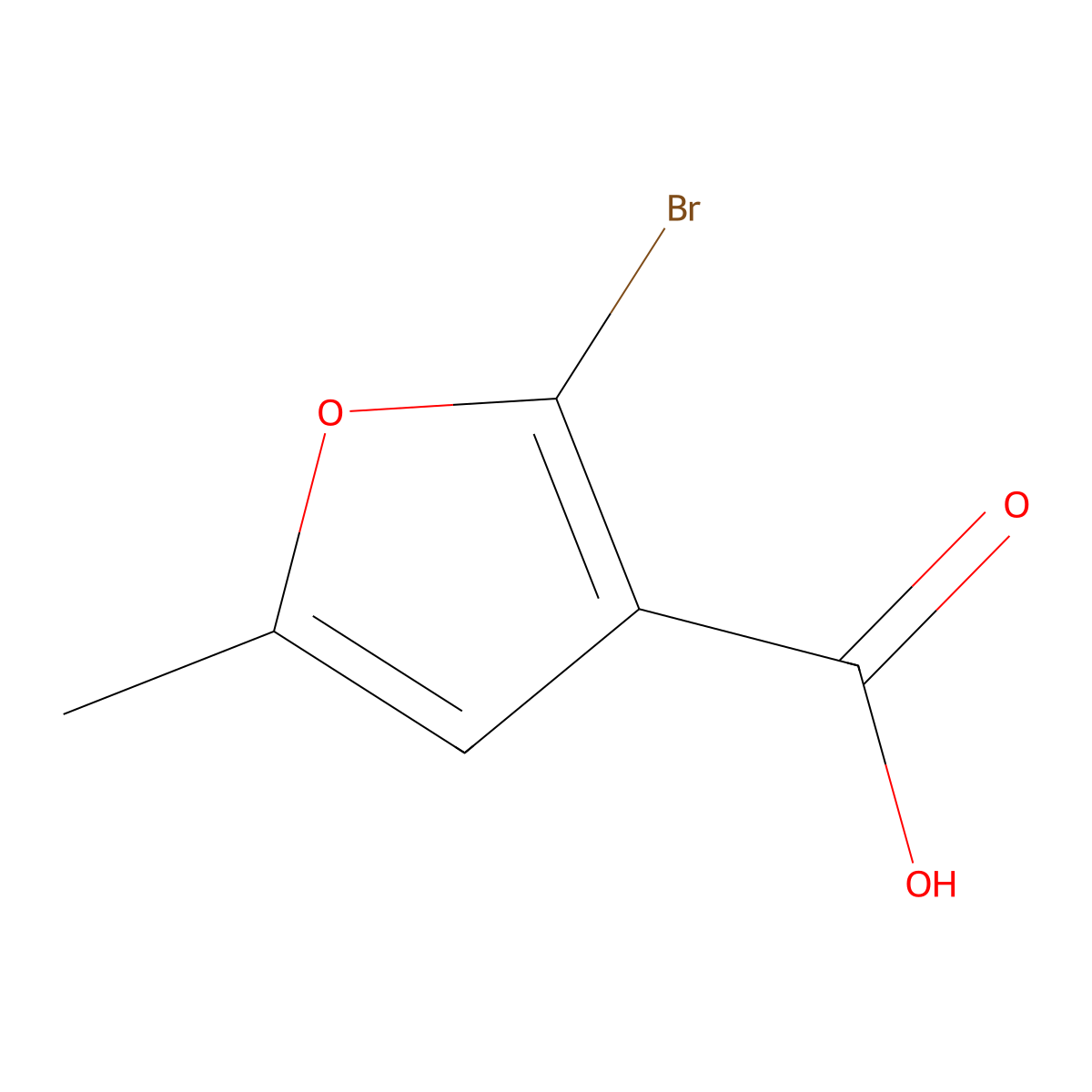 2-Bromo-5-methylfuran-3-carboxylic acid molecular structure, CAS 1541091-36-4