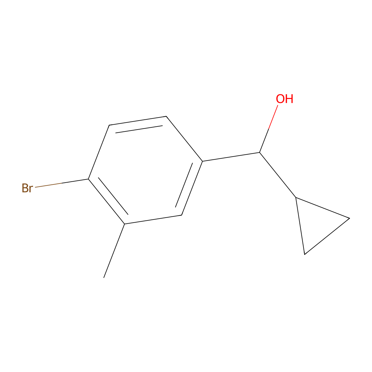 4-Bromo-alpha-cyclopropyl-3-methylbenZenemethanol molecular structure, CAS 1541097-32-8
