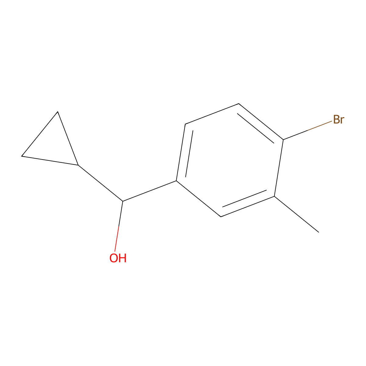 4-Bromo-alpha-cyclopropyl-3-methylbenZenemethanol molecular structure, CAS 1541097-32-8