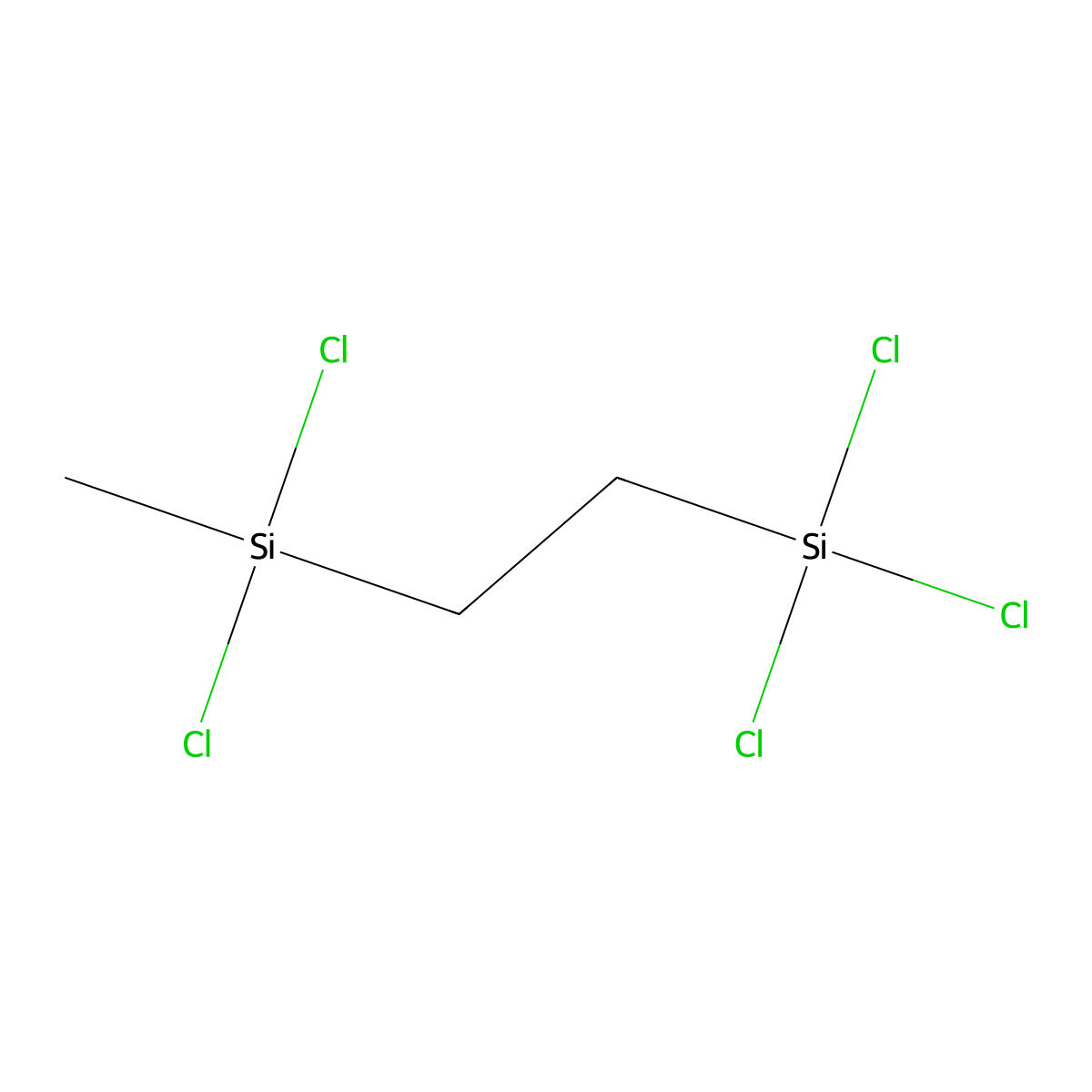 Trichlorosilylethylmethyldichlorosilane molecular structure, CAS 15411-19-5