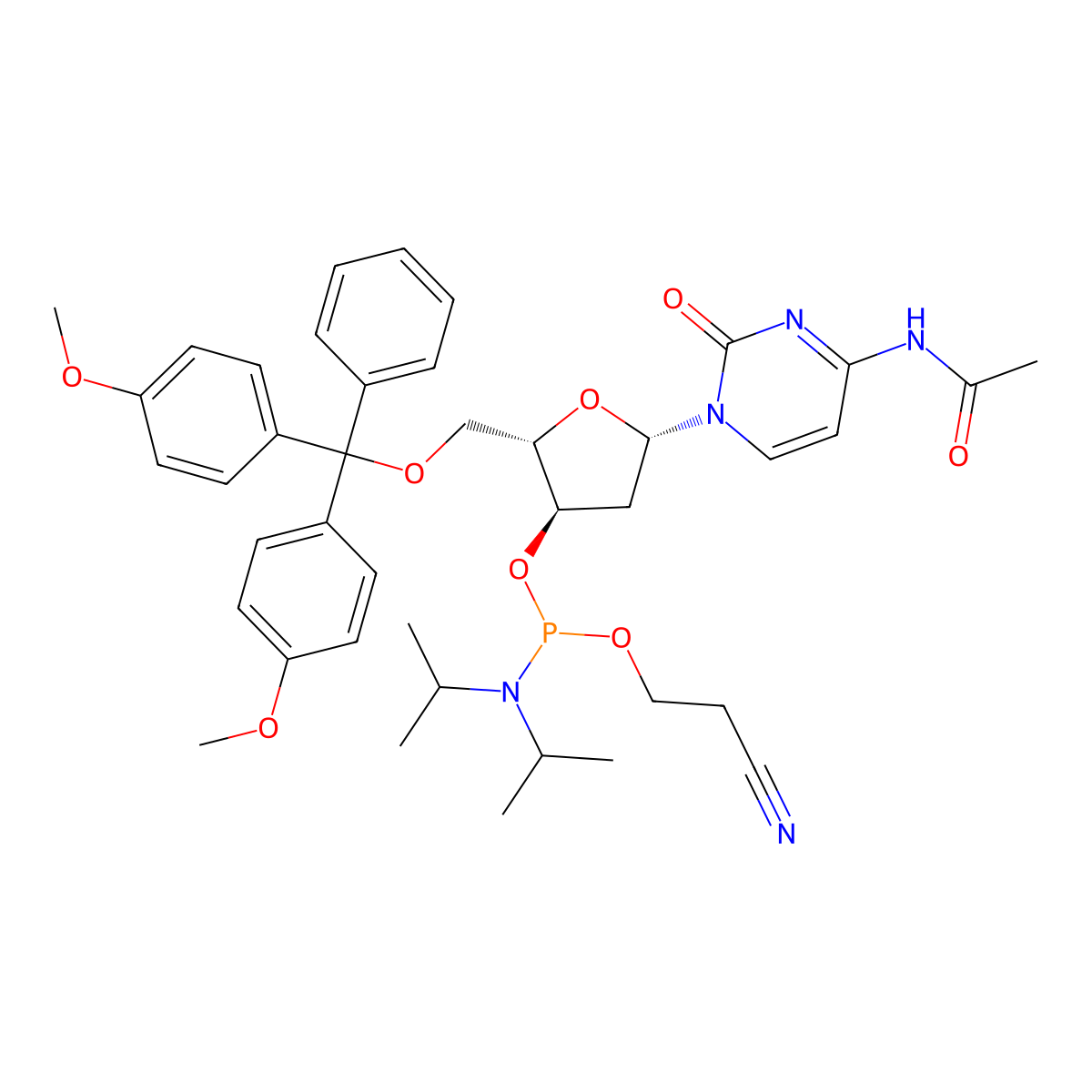 Ac-dC Phosphoramidite molecular structure, CAS 154110-40-4