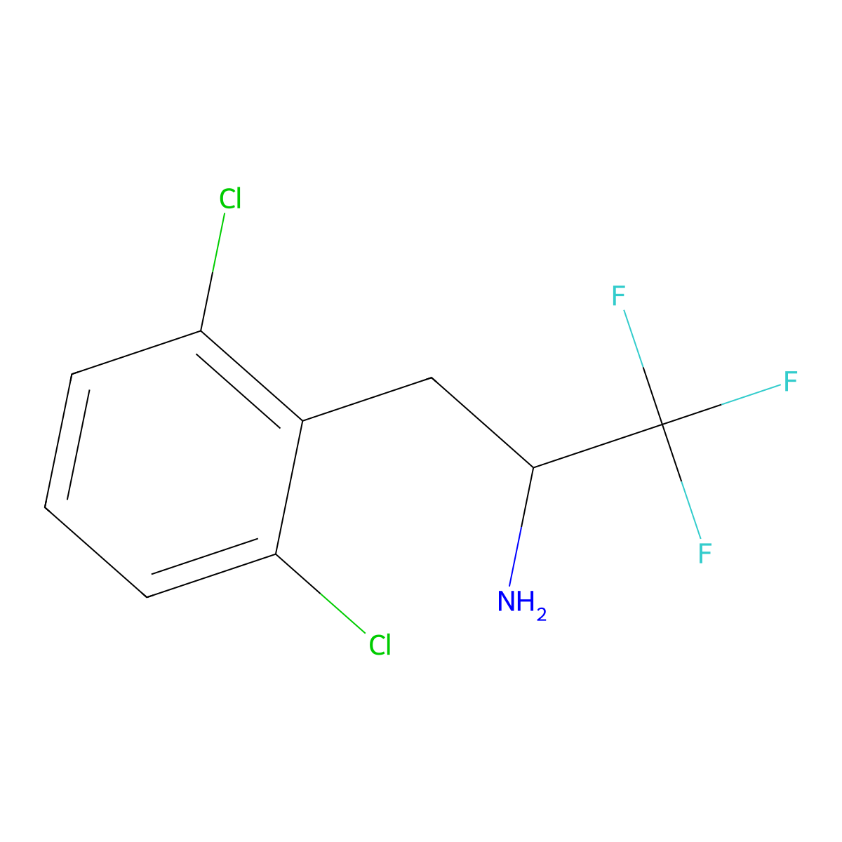 3-(2,6-Dichlorophenyl)-1,1,1-trifluoropropan-2-amine molecular structure, CAS 1541111-04-9