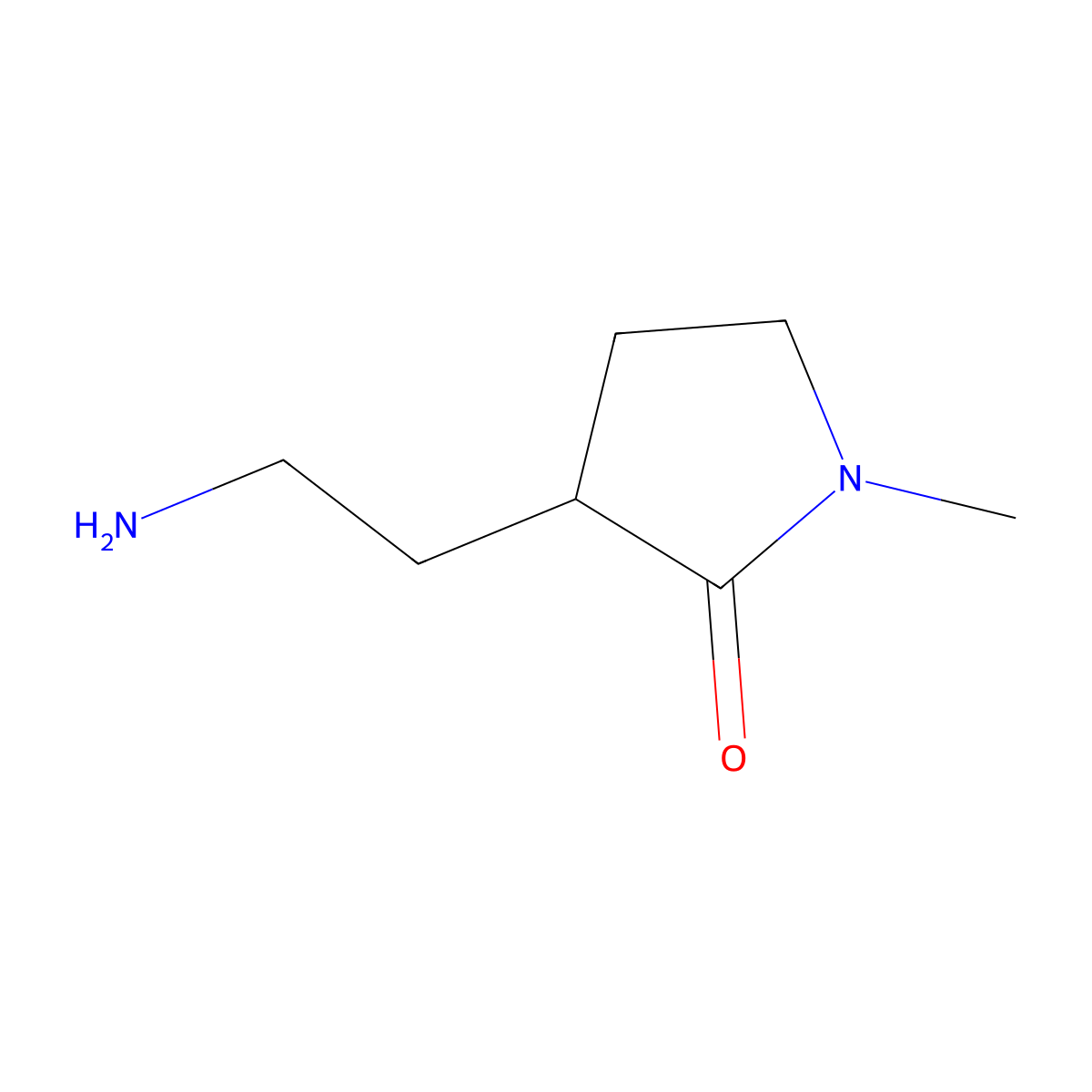 3-(2-Aminoethyl)-1-methylpyrrolidin-2-one molecular structure, CAS 1541116-21-5