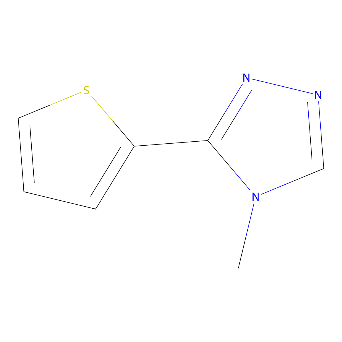 4-methyl-3-(thiophen-2-yl)-4H-1,2,4-triazole molecular structure, CAS 1541119-53-2
