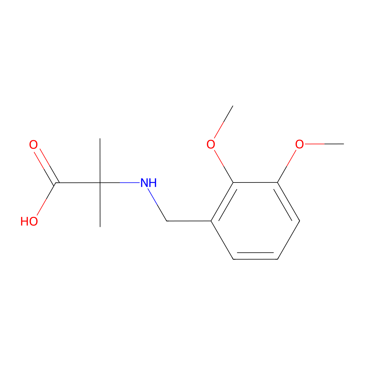 2-{[(2,3-Dimethoxyphenyl)methyl]amino}-2-methylpropanoic acid molecular structure, CAS 1541141-30-3